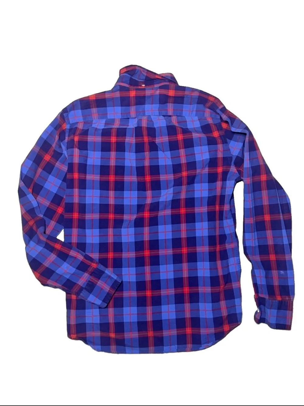 J. Crew Blue and Red Plaid Button-Down Shirt